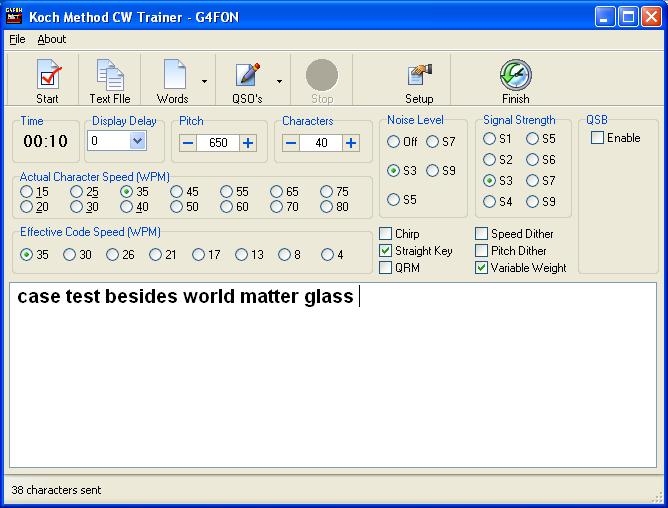 Screen shot of G4FON software
