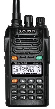 The Wouxun KG-UVD1P talking dualbander. This photo shows the radio tuned to 145.05 and 439.700