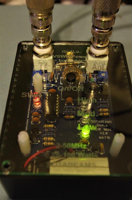 Photo showing the LEDs during Testing