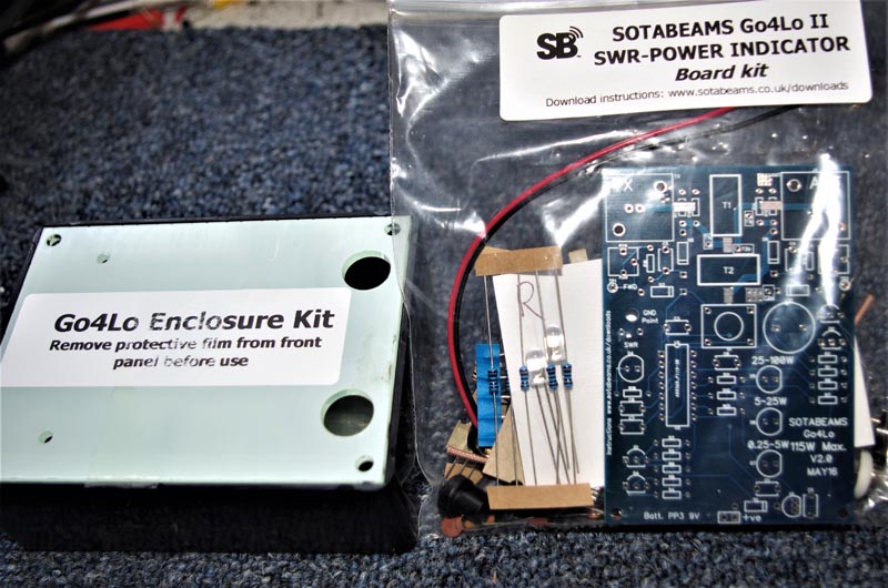 Photo showing the kit parts and enclosure