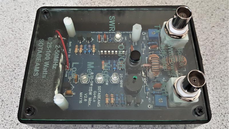 Photo showing the finished boxed unit with foam packing added to keep the battery from moving